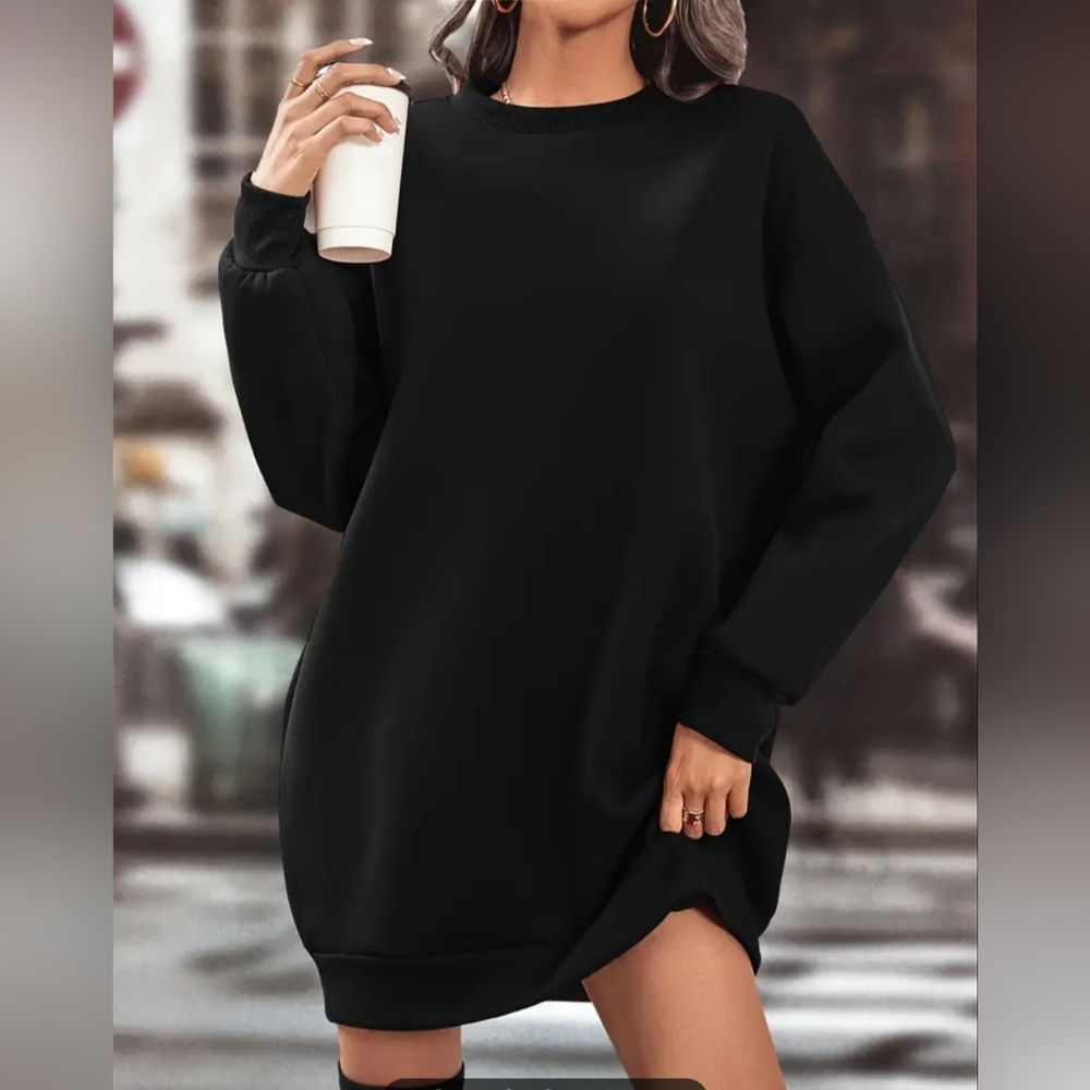 New Fleece Lined Sweatshirt Dress size XL